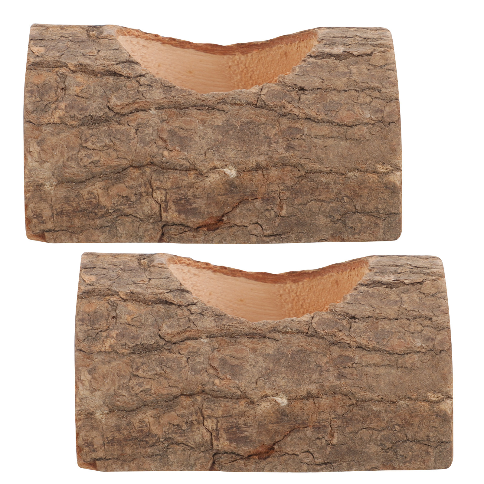Lighting Tree Decor - 2Pcs Tree Bark Wood Holder Solid