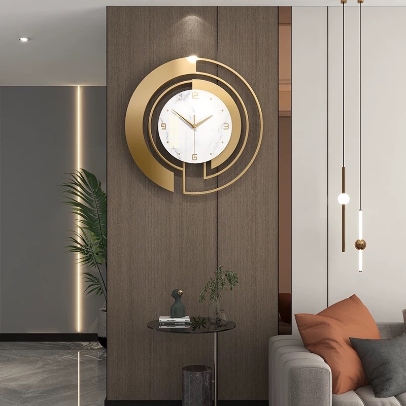 Lighting Home Decor Wall Clocks - Nordic Light Luxury Metal Wall Clock