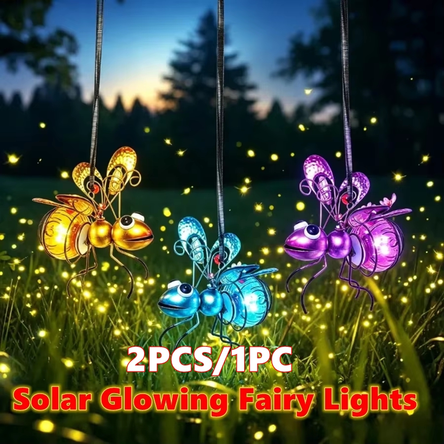 Lighting Bug Decor - Solar Iron Insect Statue With LED