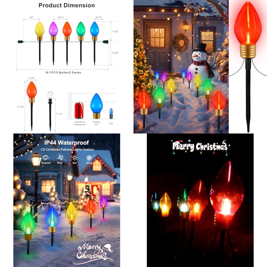 Decor Lighting Pack - 10 Lights Jumbo C9 Pathway Christmas