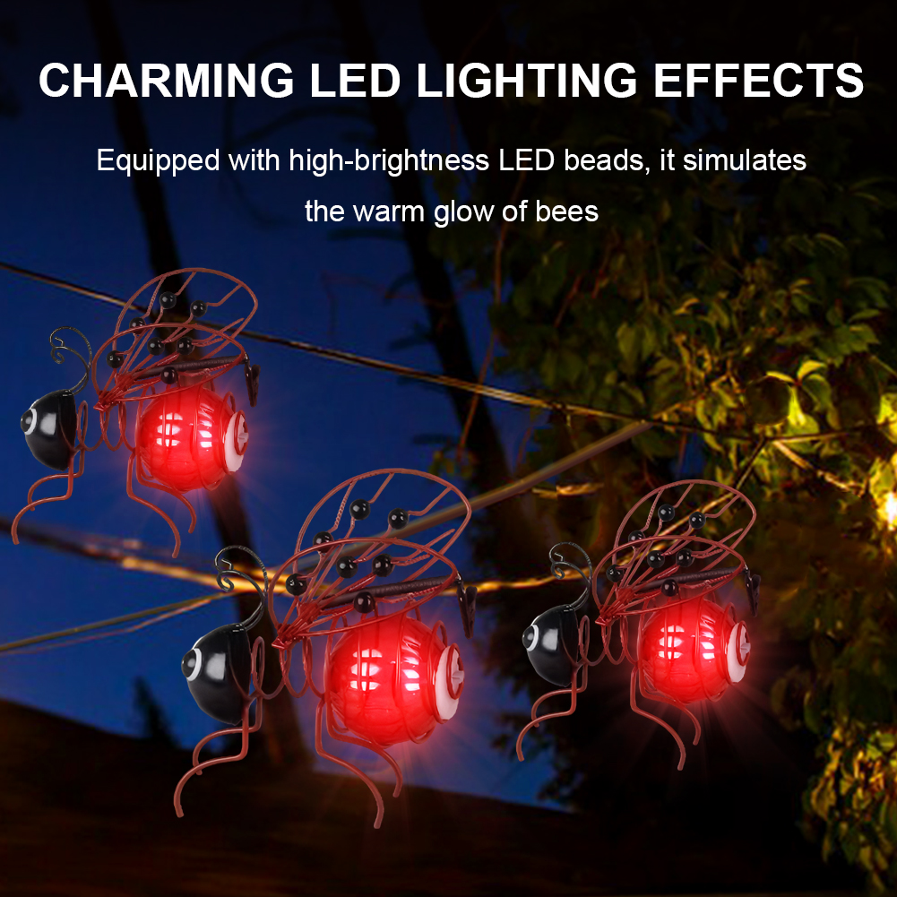 Lighting Bug Decor - Solar-Powered Hanging Bug Light Metal Realistic