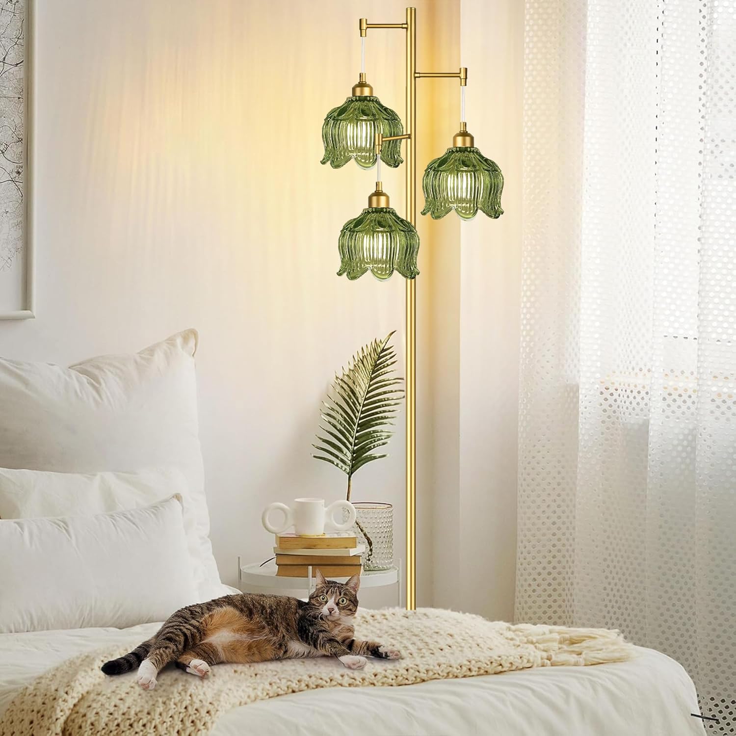 Vintage Gold Glass Floor Lamp  - Lighting Decor 评论和价格