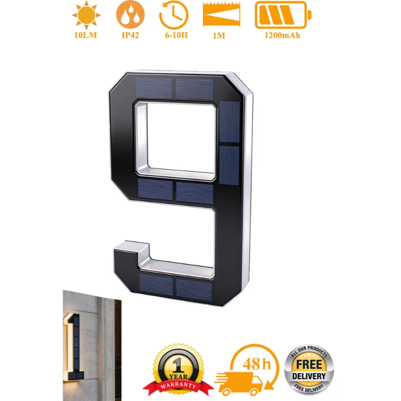 BORUiT LED olar House Number L - Lighting Decor House 评论和价格