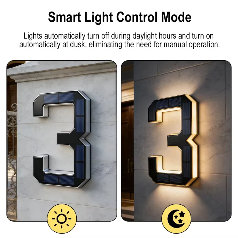 BORUiT LED olar House Number L - Lighting Decor House 评论和价格