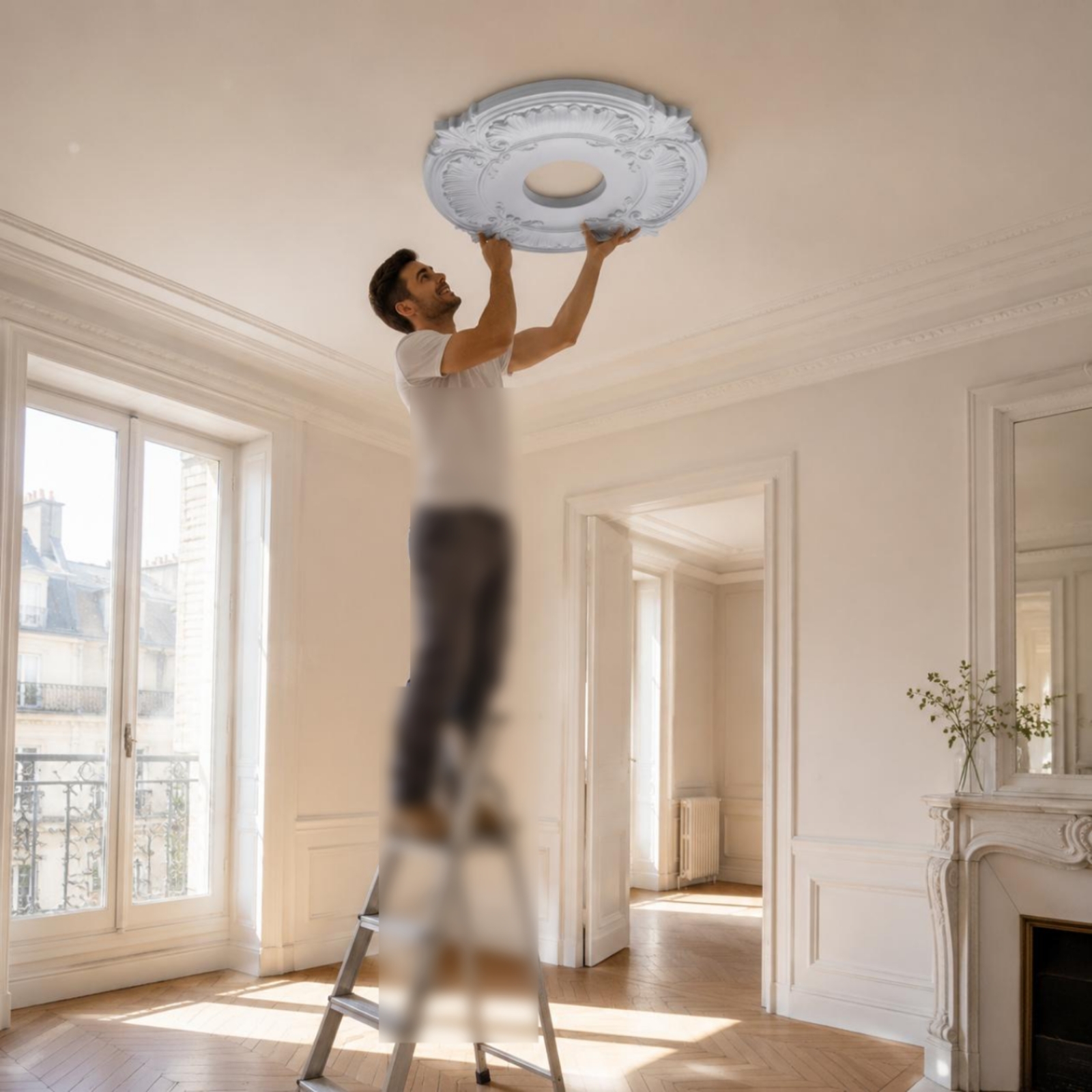 Round PU Ceiling Medallion Scr - Lighting Decor 评论和价格