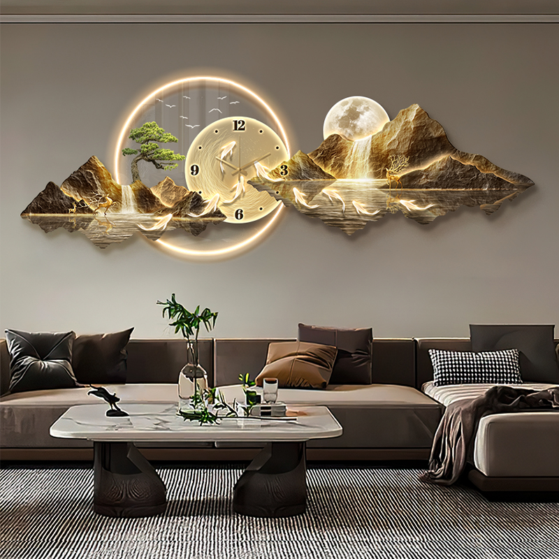 Luxury Light Wall clock Living - Lighting Home Decor Wall Clocks 评论和价格