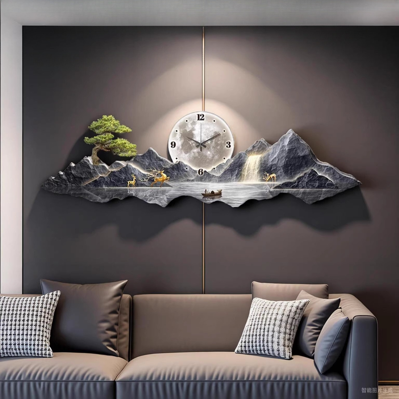 Luxury Light Wall clock Living - Lighting Home Decor Wall Clocks 评论和价格