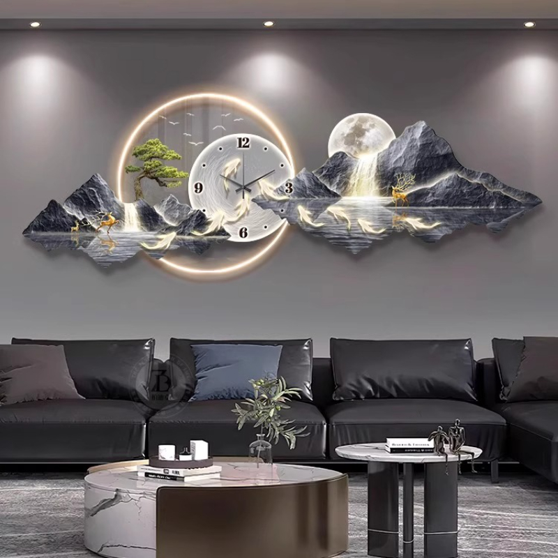 Luxury Light Wall clock Living - Lighting Home Decor Wall Clocks 评论和价格
