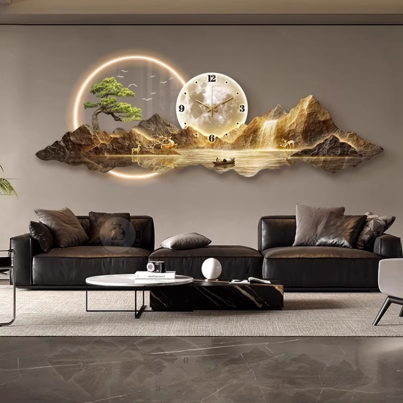 Luxury Light Wall clock Living - Lighting Home Decor Wall Clocks 评论和价格