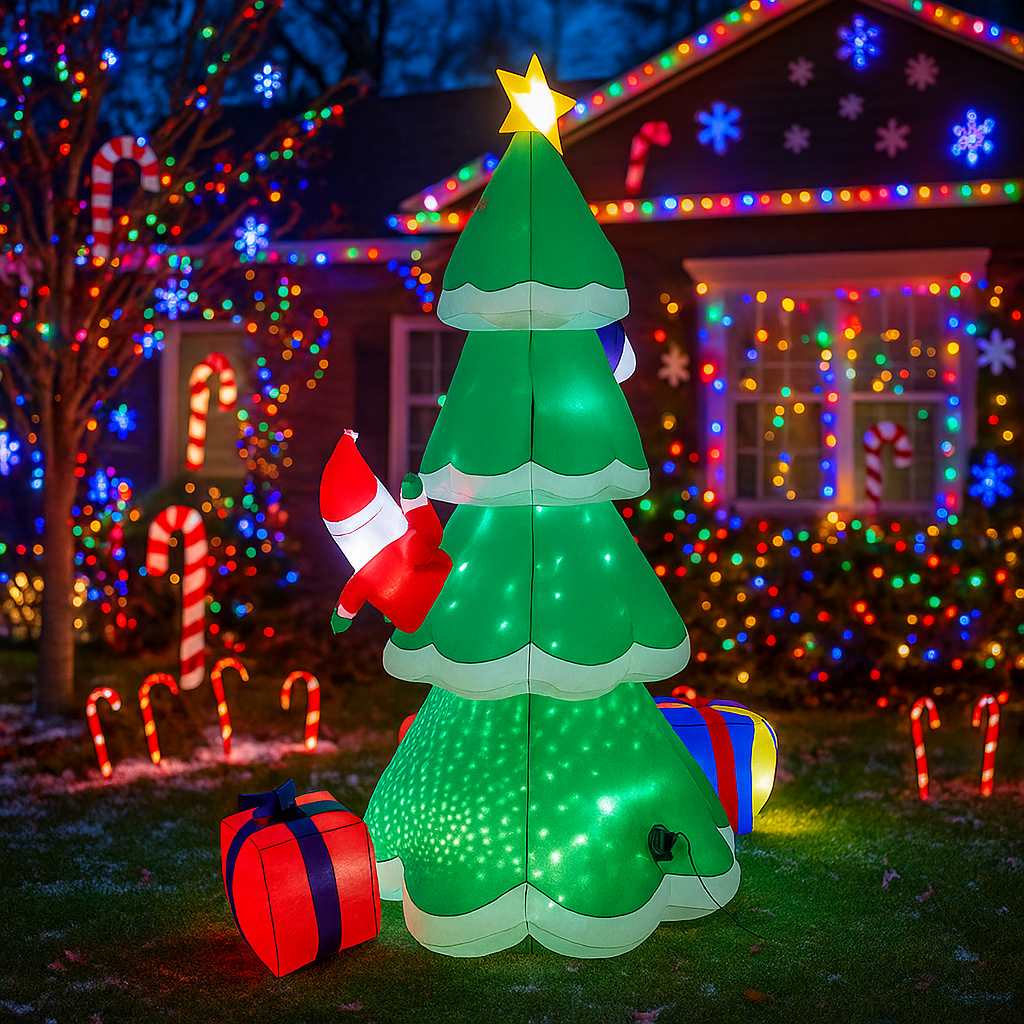 2.1M/6.8FT Christmas Tree Snow - Lighting Tree Decor 评论和价格