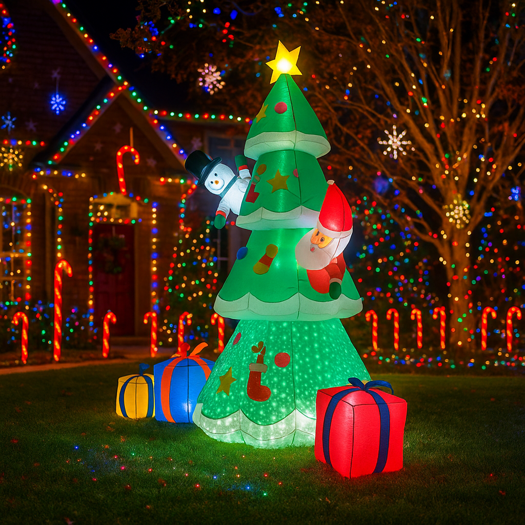 2.1M/6.8FT Christmas Tree Snow - Lighting Tree Decor 评论和价格