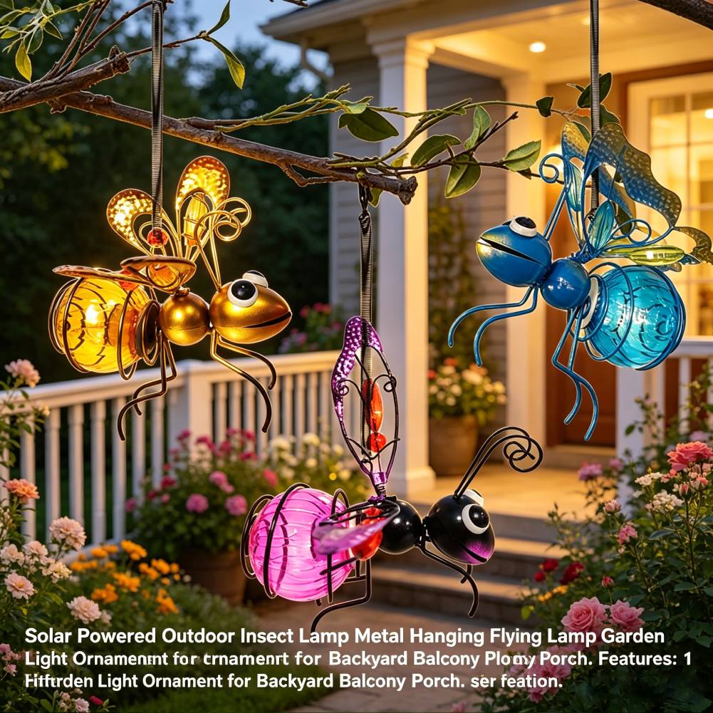 Hanging Solar Insect Statue wi - Lighting Bug Decor 评论和价格