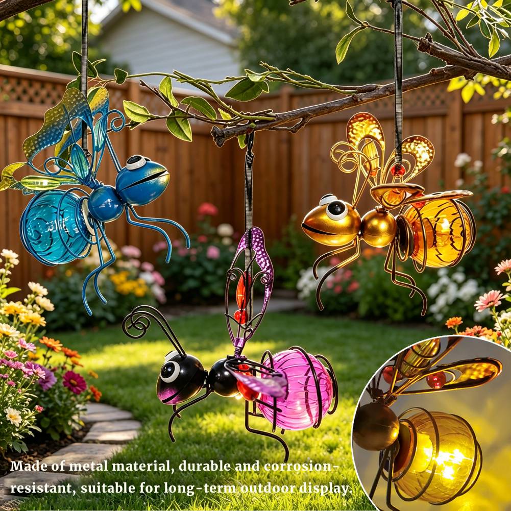 Hanging Solar Insect Statue wi - Lighting Bug Decor 评论和价格