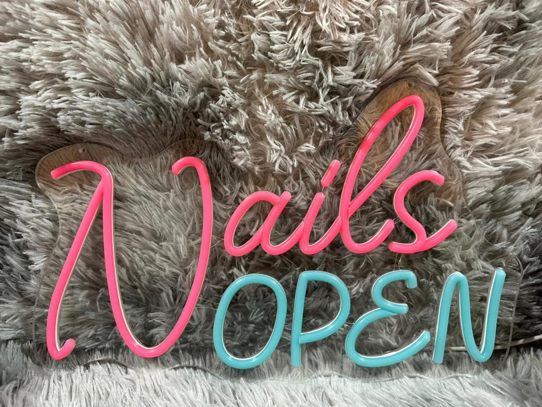 Nails Open Neon Sign USB Dimma - Led Lighting Wall Decor 评论和价格