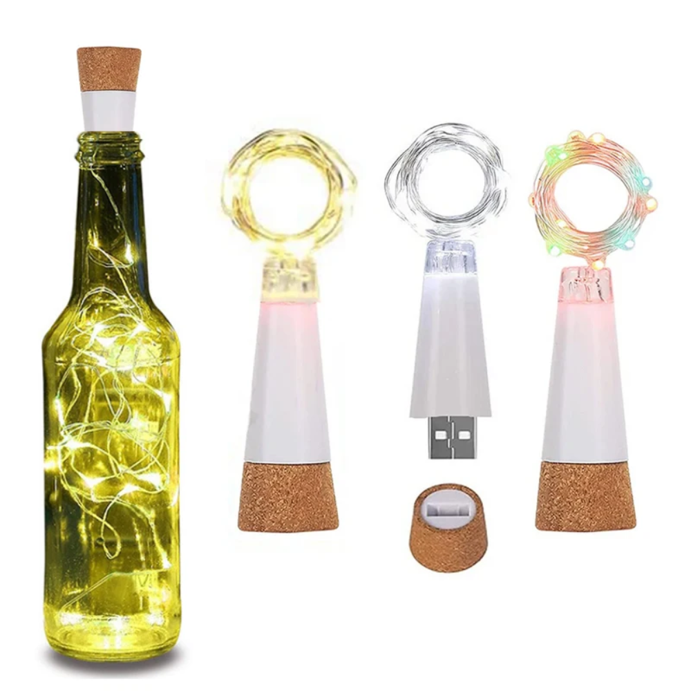 20 LEDs Cork Bottle Fairy Ligh - Decor Lighting Cork 评论和价格