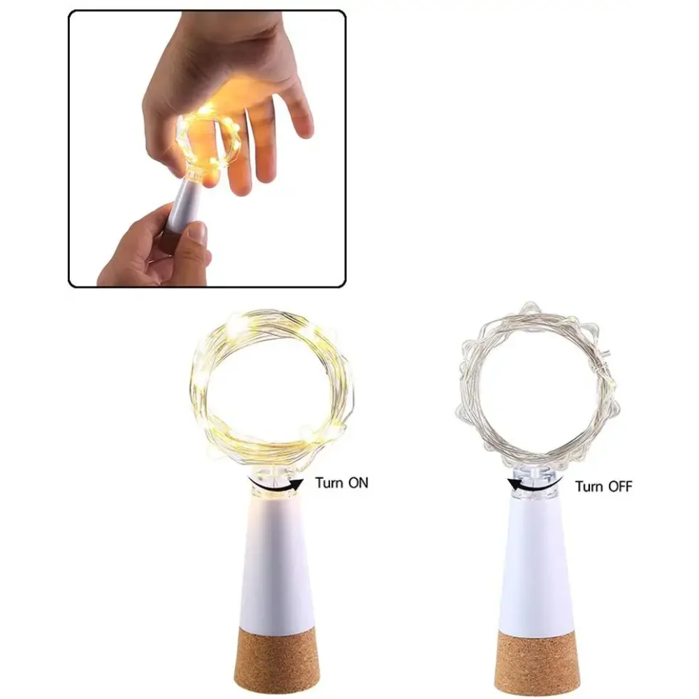 20 LEDs Cork Bottle Fairy Ligh - Decor Lighting Cork 评论和价格