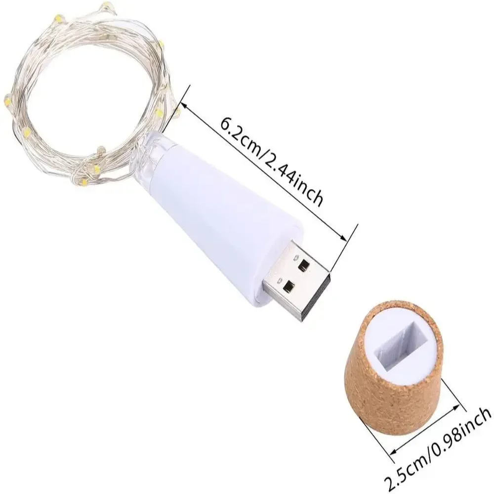 20 LEDs Cork Bottle Fairy Ligh - Decor Lighting Cork 评论和价格