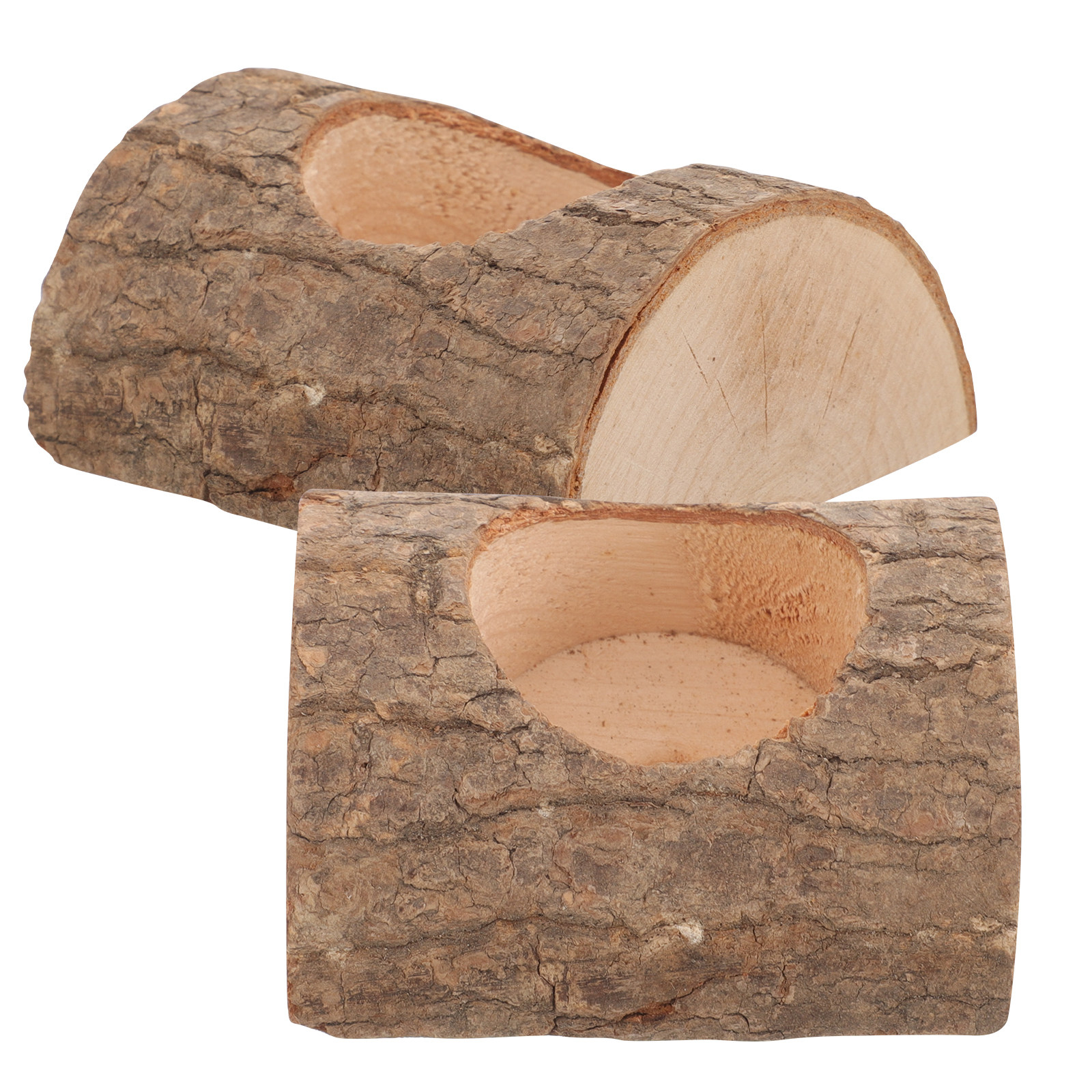 2Pcs Tree Bark Wood Holder Sol - Lighting Tree Decor 评论和价格
