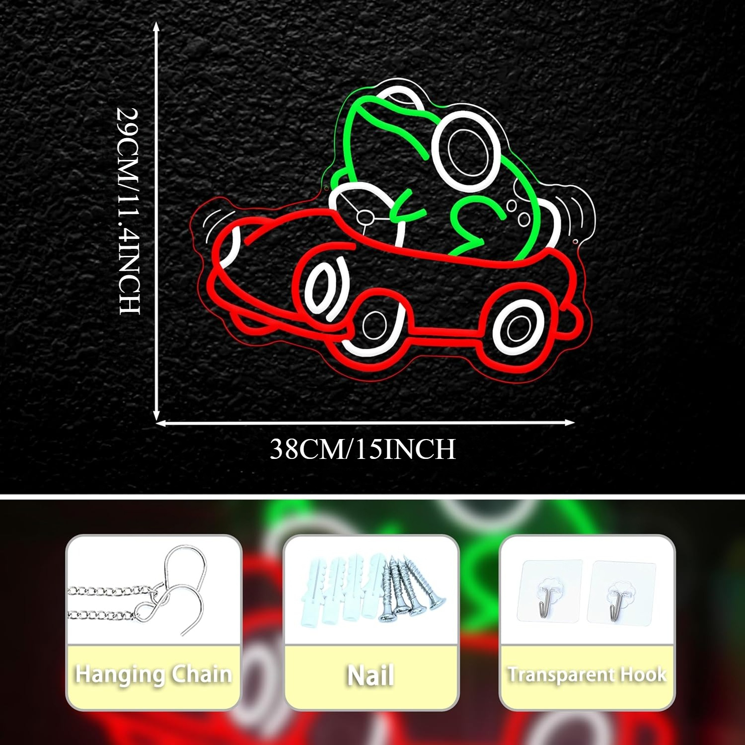 Frog Driving Car Neon Sign Art - Led Lighting Wall Decor 评论和价格