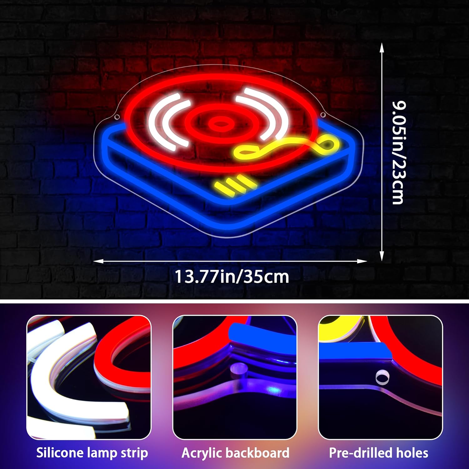Record Player Neon Sign Guita  - Led Lighting Wall Decor 评论和价格