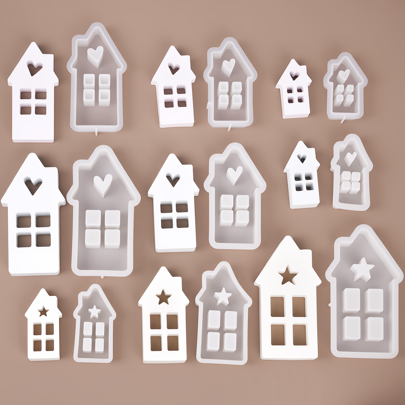 Star Heart House Silicone Mold - Lighting Decor House 评论和价格