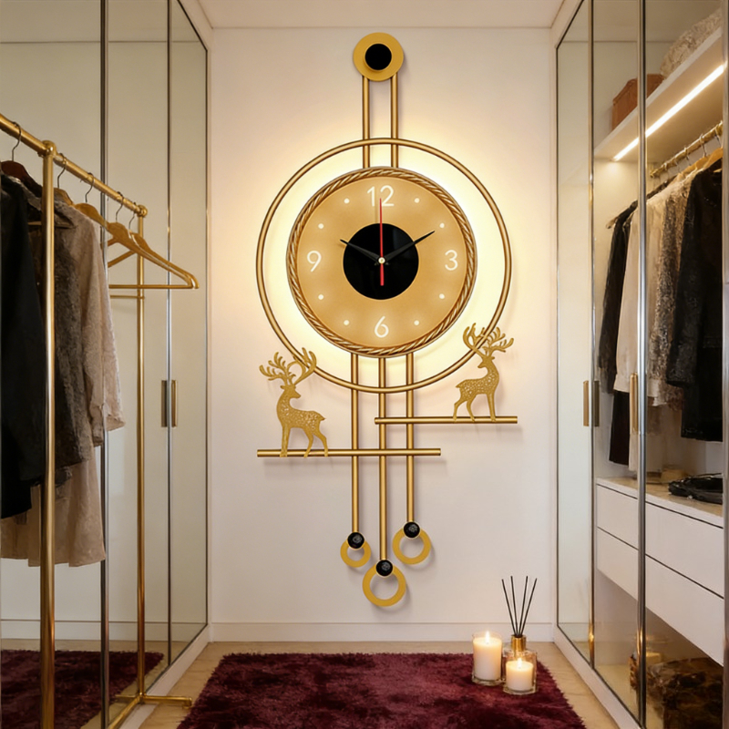 Modern TV Background Wall Mute - Lighting Home Decor Wall Clocks 评论和价格