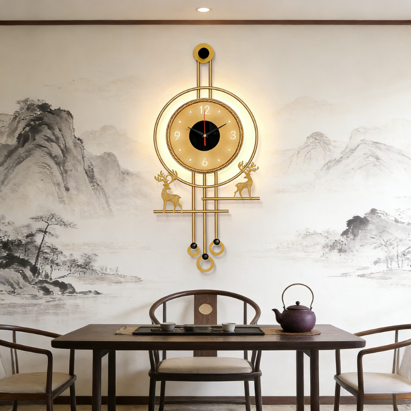 Modern TV Background Wall Mute - Lighting Home Decor Wall Clocks 评论和价格