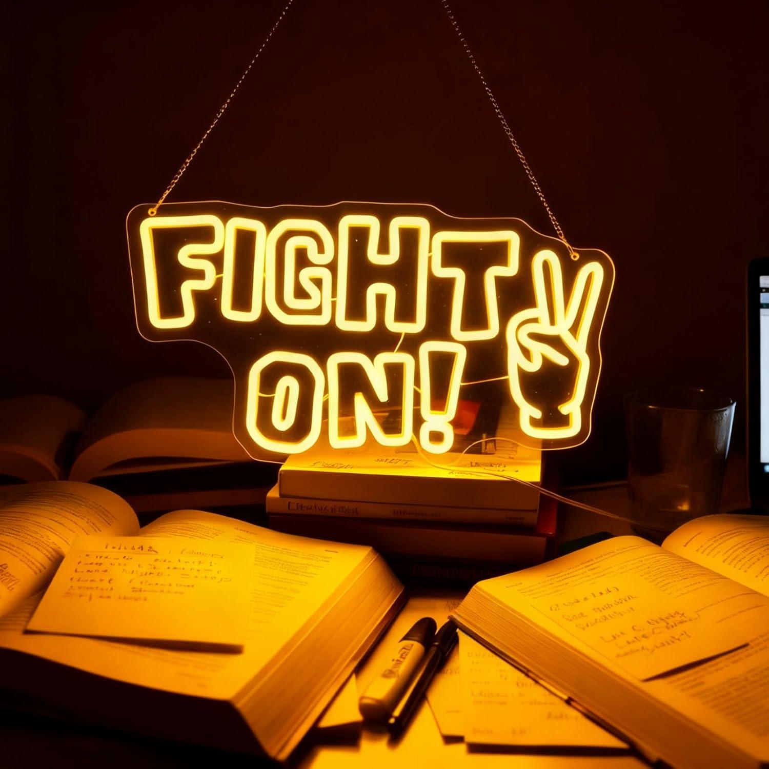 Fight On Neon Sign Victory Han - Led Lighting Wall Decor 评论和价格