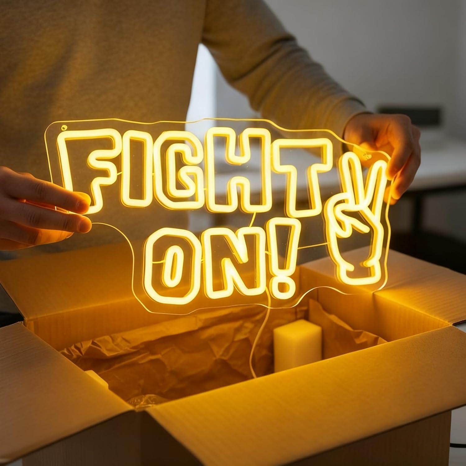 Fight On Neon Sign Victory Han - Led Lighting Wall Decor 评论和价格