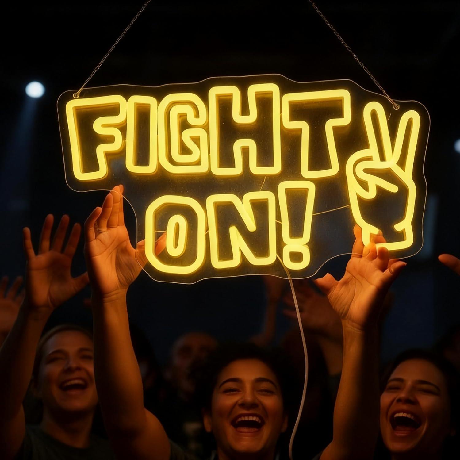 Fight On Neon Sign Victory Han - Led Lighting Wall Decor 评论和价格