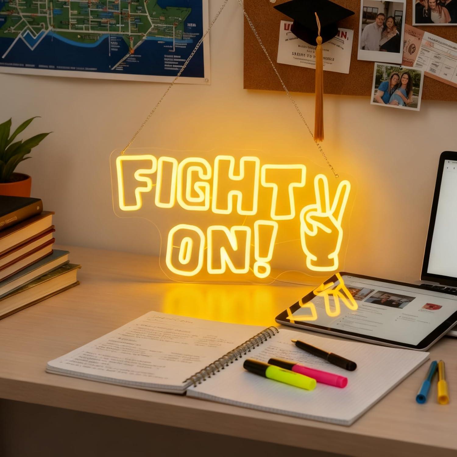 Fight On Neon Sign Victory Han - Led Lighting Wall Decor 评论和价格