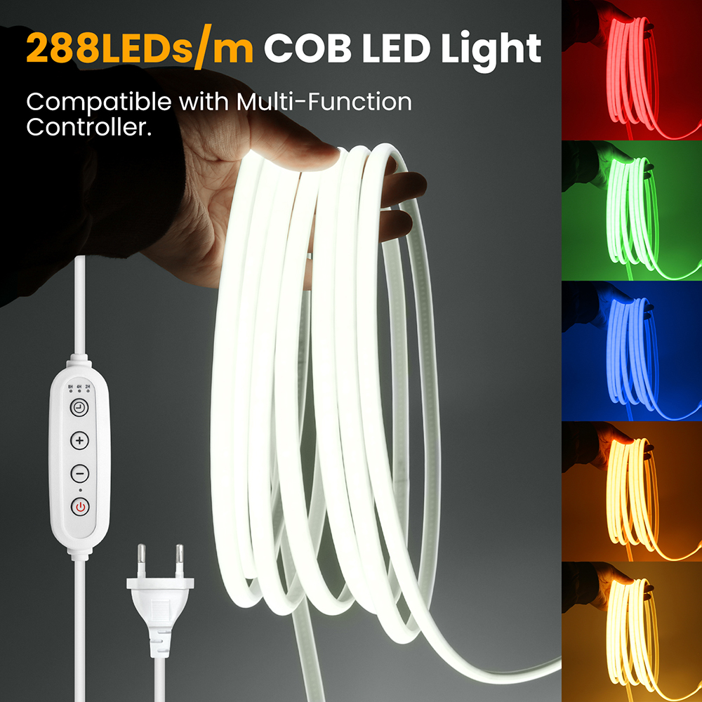 10 Colors Dimmable 220V COB LE - Decor Lighting Hours 评论和价格