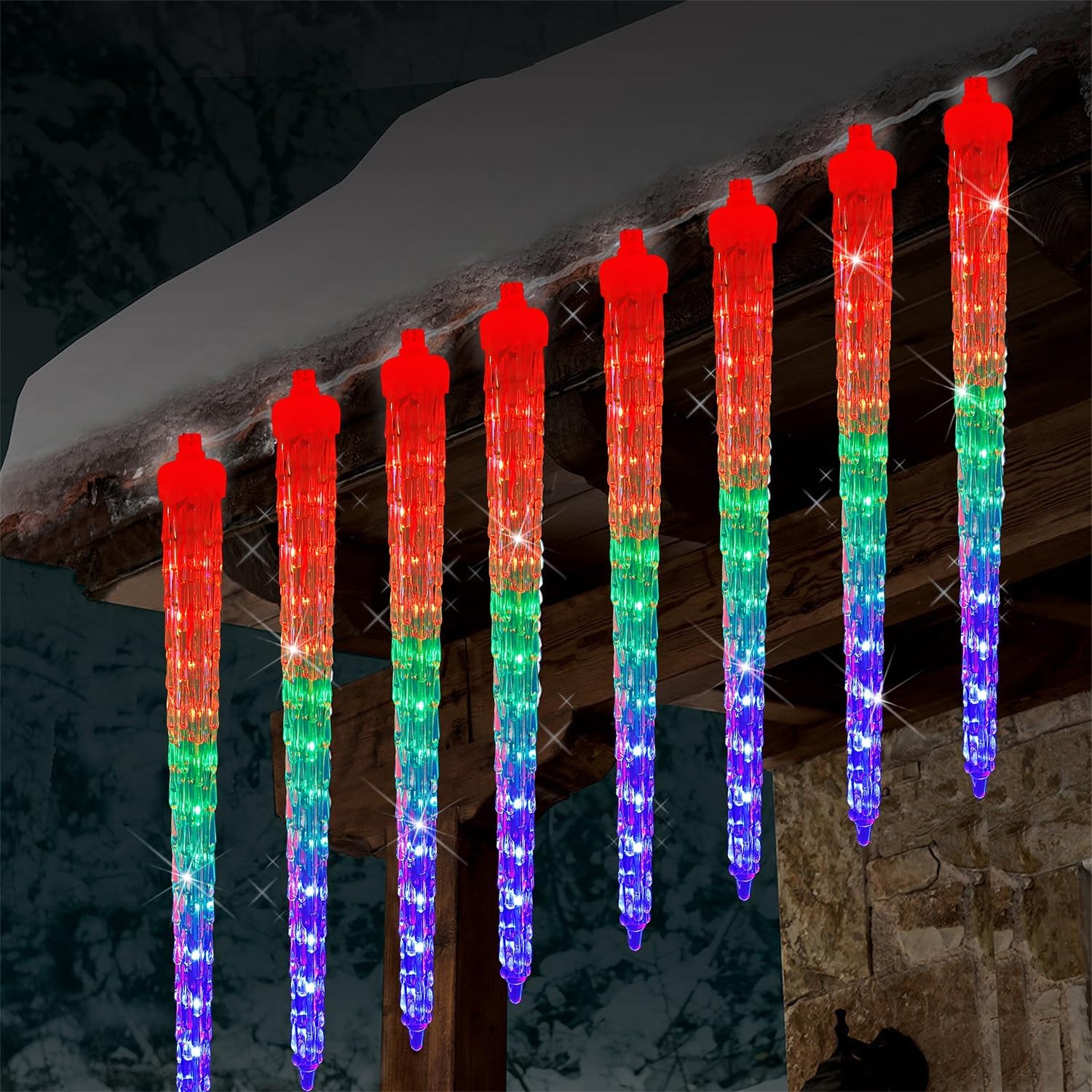 16 Icicles 384 LED Meteor Show - Lighting Christmas Decor 评论和价格