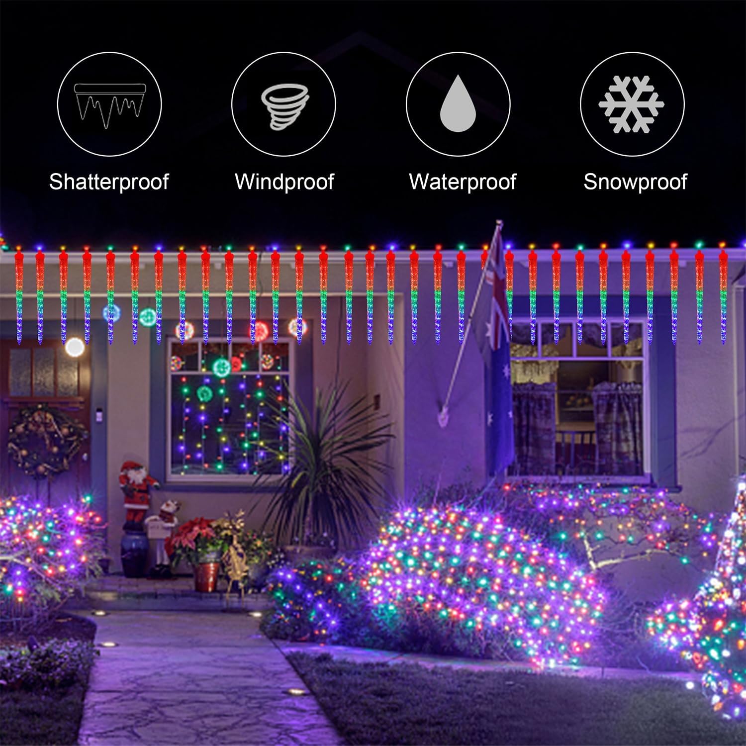16 Icicles 384 LED Meteor Show - Lighting Christmas Decor 评论和价格