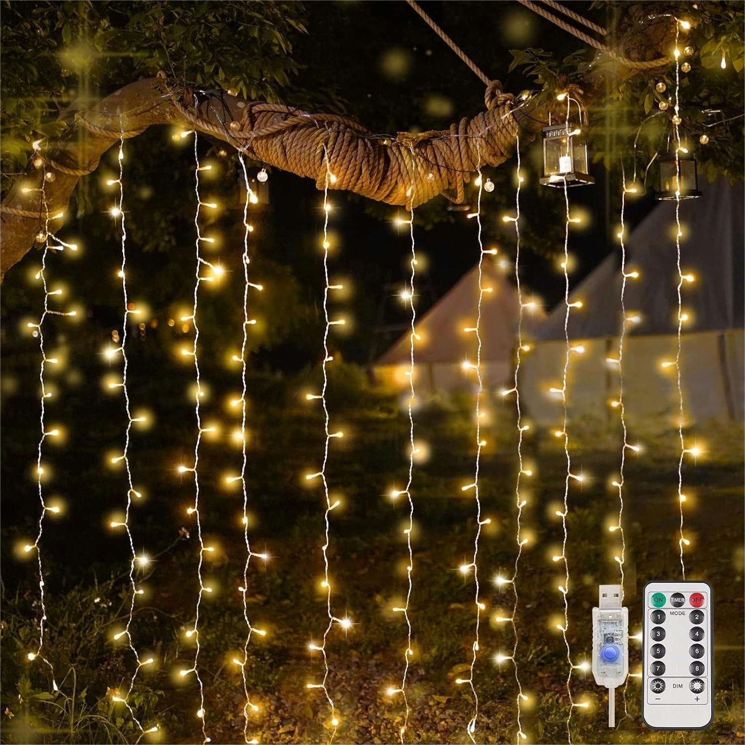 Curtain Lights For Bedroom 200 - Lighting Christmas Decor 评论和价格