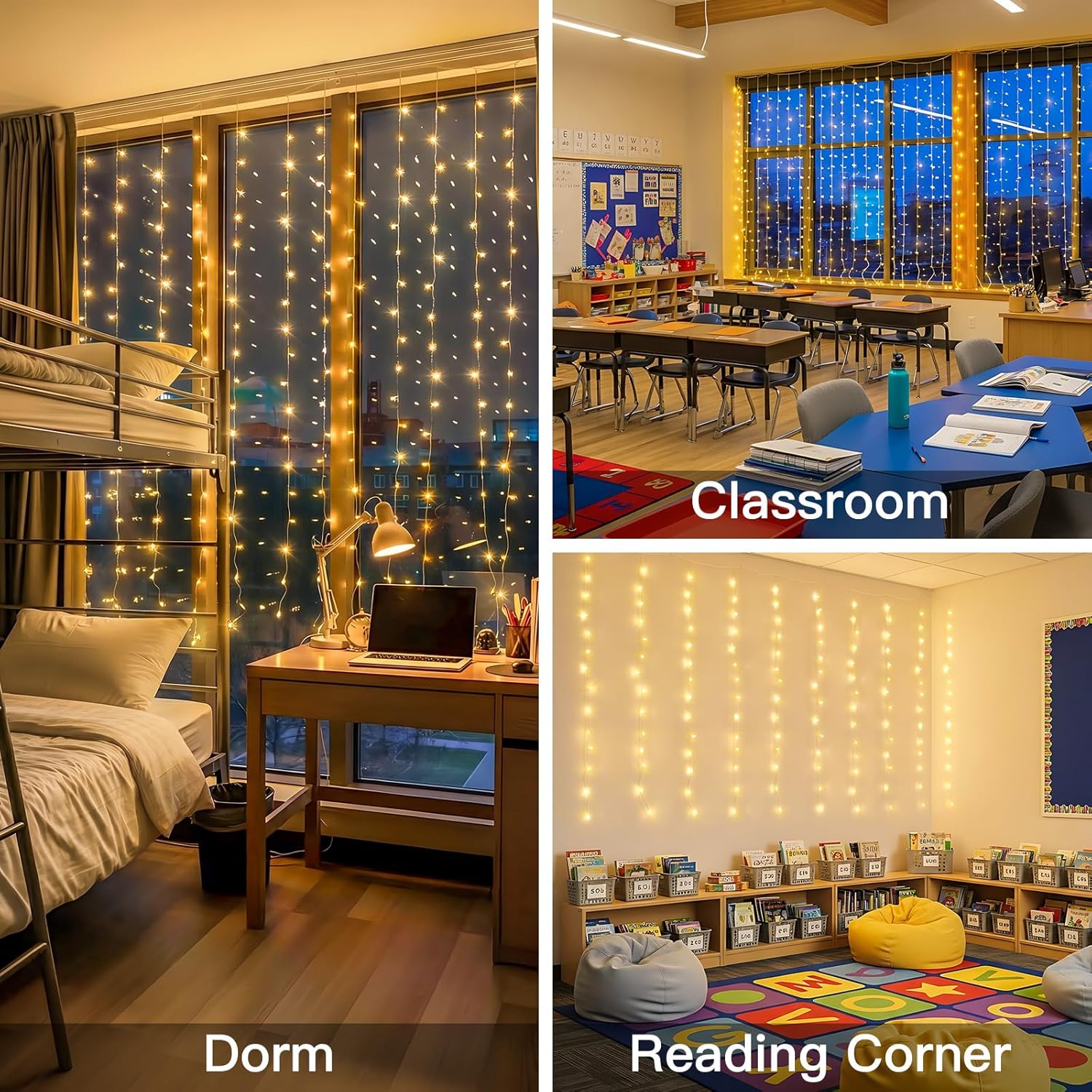 Curtain Lights For Bedroom 200 - Lighting Christmas Decor 评论和价格