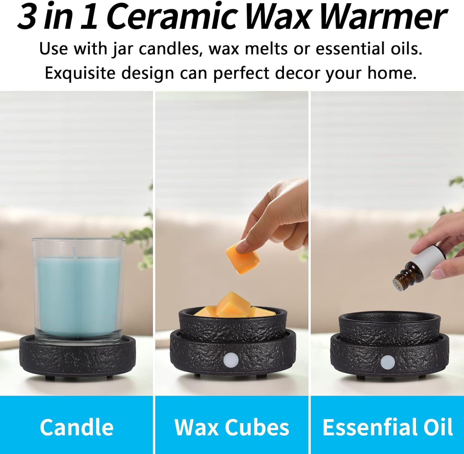 Ceramic Wax Melt Warmer, 3-in- - Wax Melter Electric 评论和价格