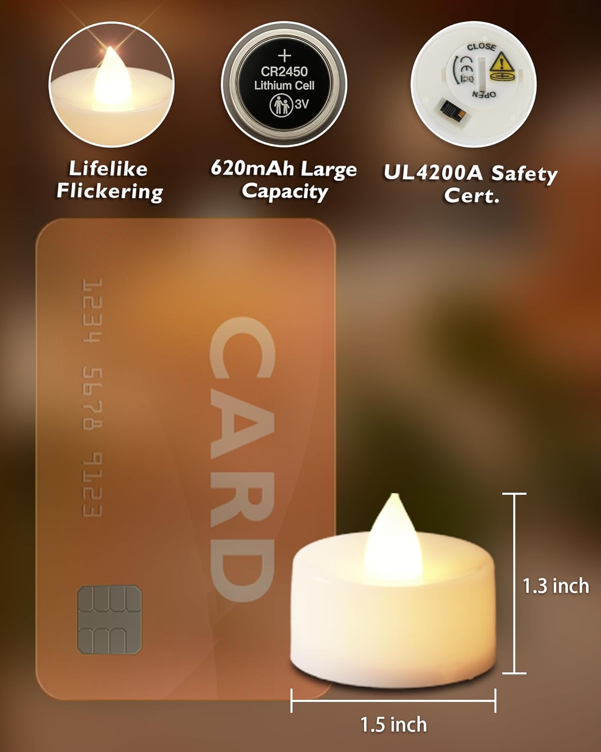 12pcs LED Tea Lights with Remo - Decor Lighting Hours 评论和价格