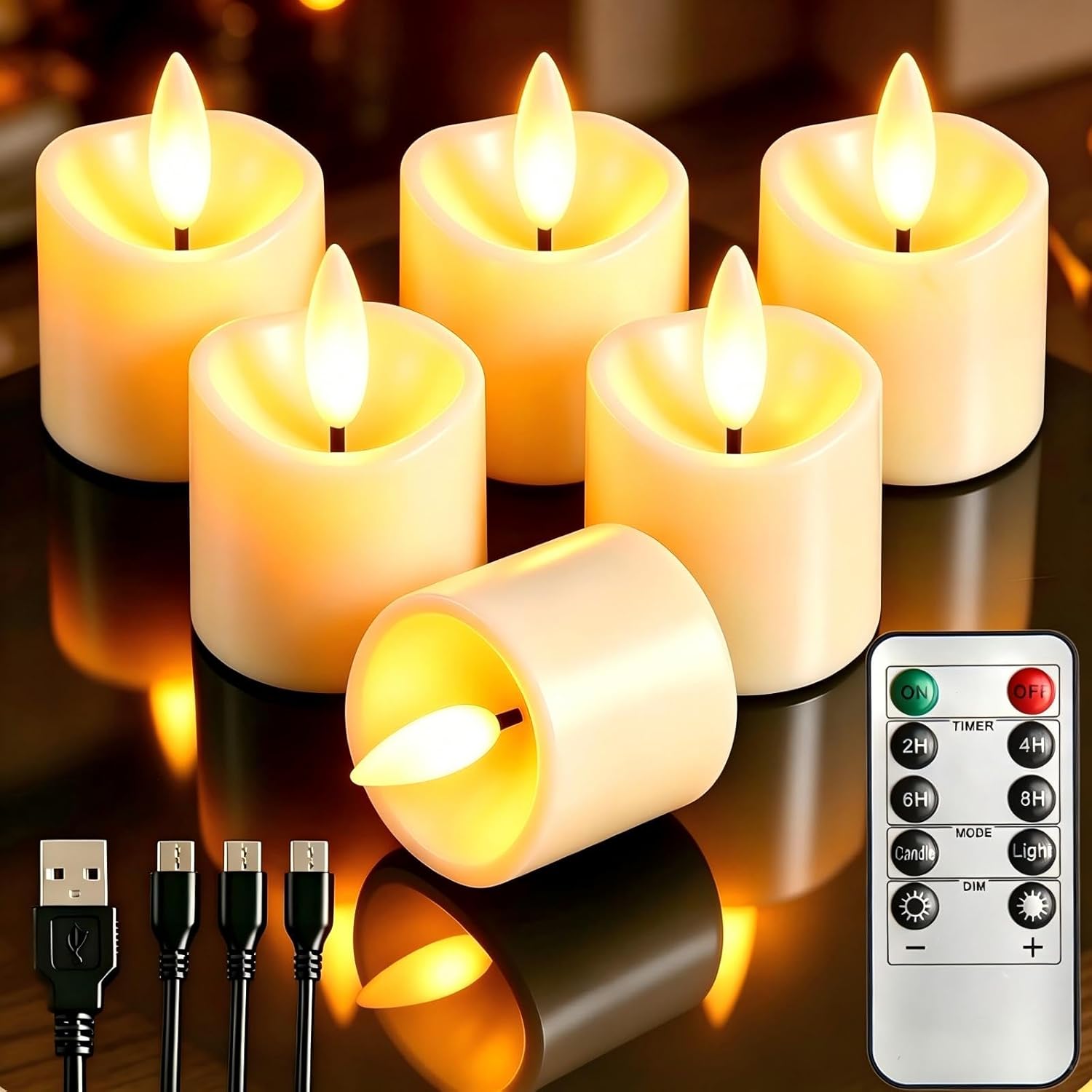 Rechargeable Flameless Tea Lig - Decor Lighting Pack 评论和价格