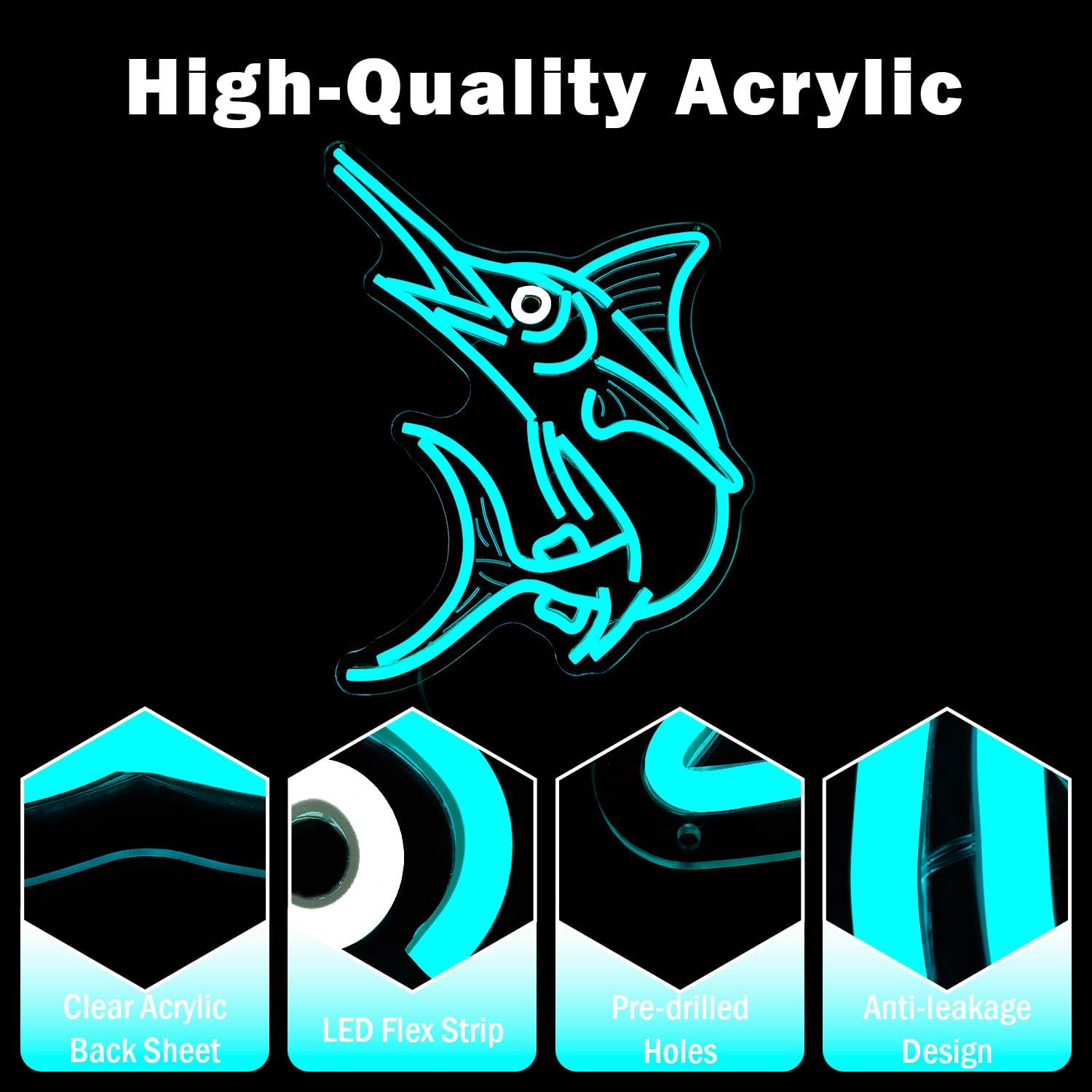 Marlin Fish Neon Sign Deep Sea - Led Lighting Wall Decor 评论和价格