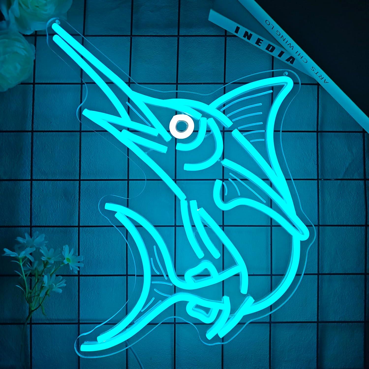 Marlin Fish Neon Sign Deep Sea - Led Lighting Wall Decor 评论和价格