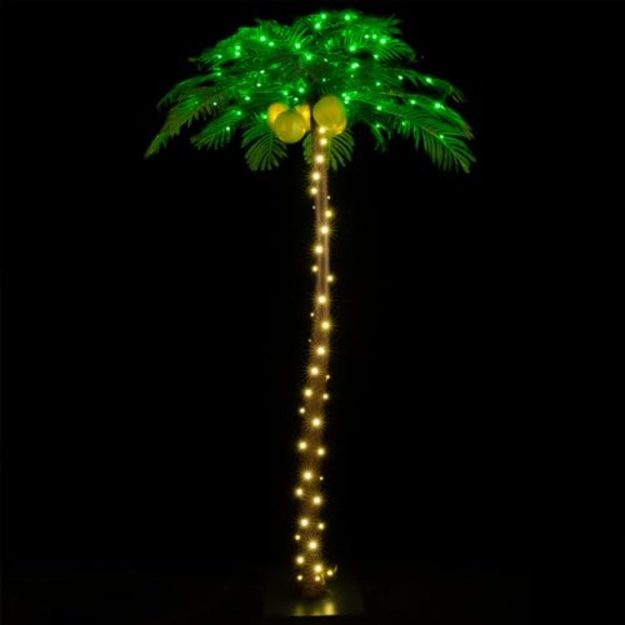 7ft Lighted Palm Tree with 208 - Lighting Tree Decor 评论和价格