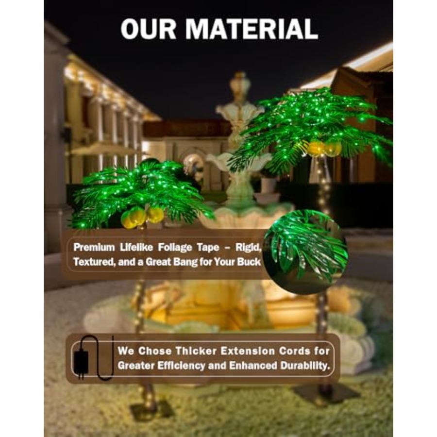 7ft Lighted Palm Tree with 208 - Lighting Tree Decor 评论和价格