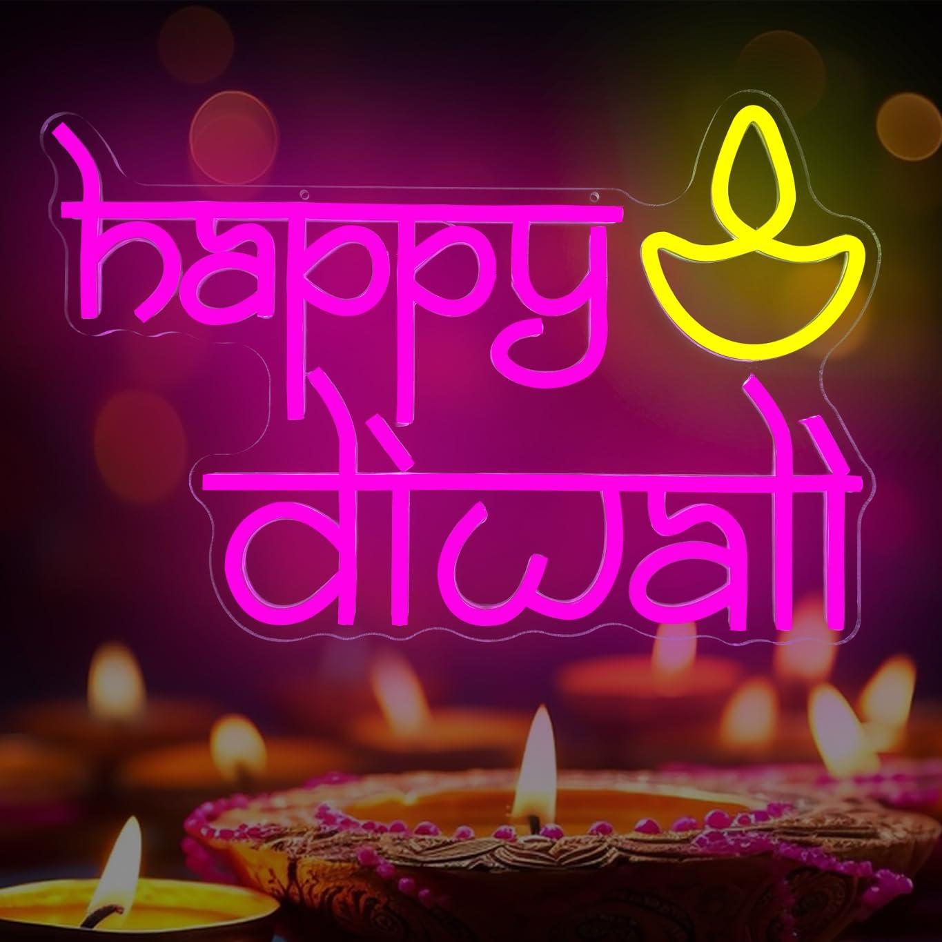 Happy Diwali Neon Sign USB Pow - Led Lighting Wall Decor 评论和价格