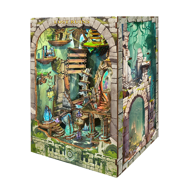 DIY Book Nook Lost Ruins Woode - Lighting Decor House 评论和价格