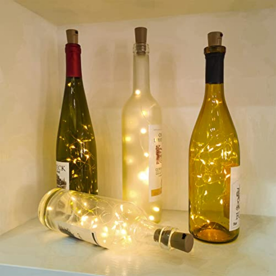 Wine Bottle Lights with Cork,  - Decor Lighting Cork 评论和价格