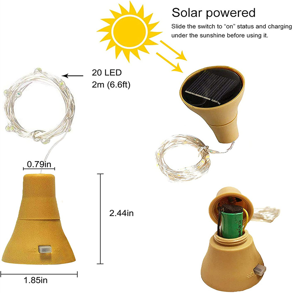 Solar Wine Bottle Lights 20 LE - Decor Lighting Cork 评论和价格