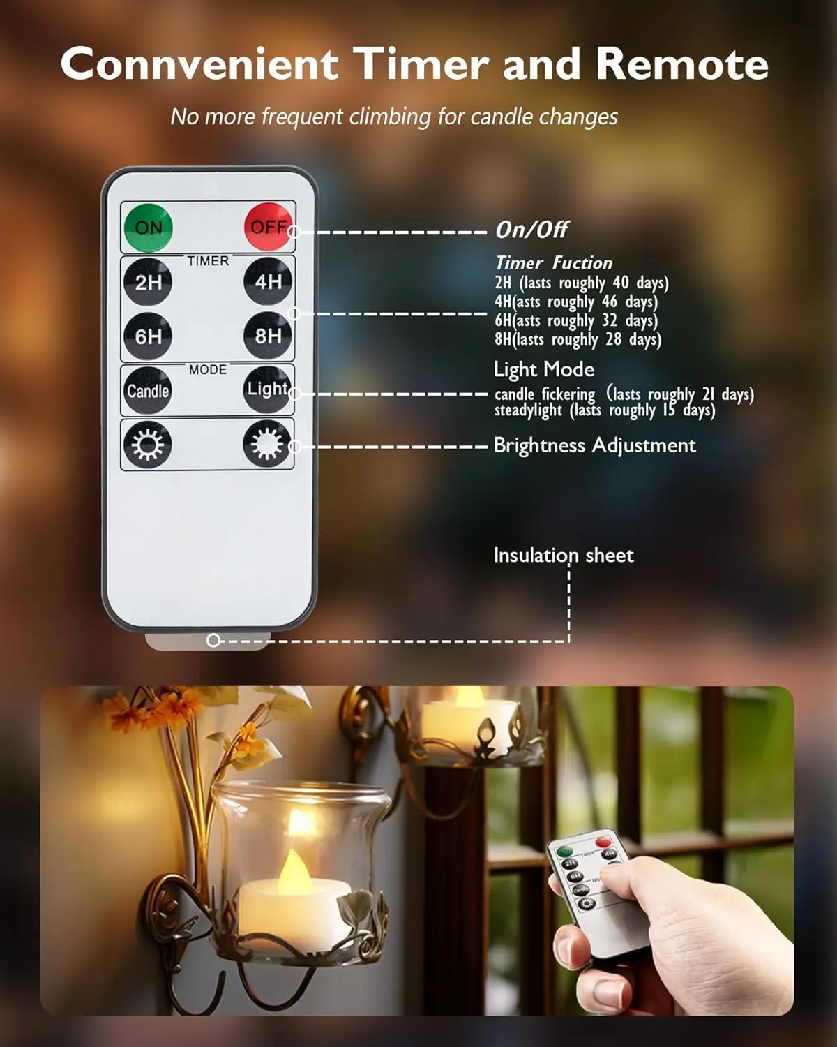 12pcs Flameless LED Tea Lights - Decor Lighting Hours 评论和价格