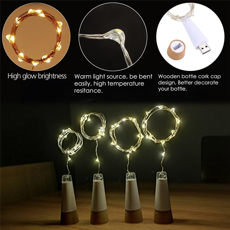 RMWIN-2PCS USB Powered Battery - Decor Lighting Cork 评论和价格