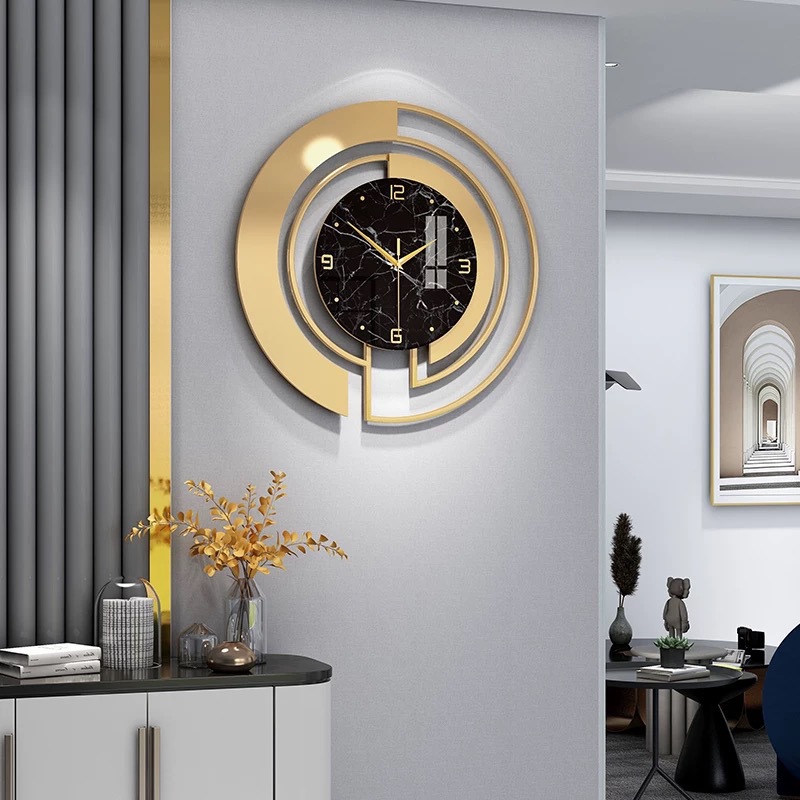 Nordic Light Luxury Metal Wall - Lighting Home Decor Wall Clocks 评论和价格